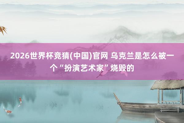 2026世界杯竞猜(中国)官网 乌克兰是怎么被一个“扮演艺术家”烧毁的