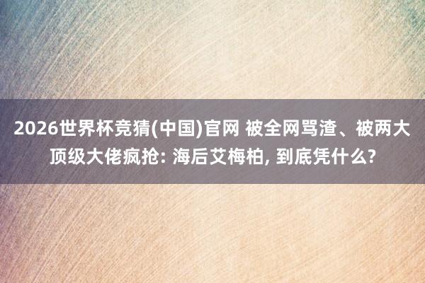 2026世界杯竞猜(中国)官网 被全网骂渣、被两大顶级大佬疯抢: 海后艾梅柏, 到底凭什么?