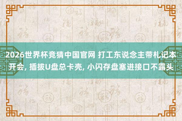 2026世界杯竞猜中国官网 打工东说念主带札记本开会, 插拔U盘总卡壳, 小闪存盘塞进接口不露头