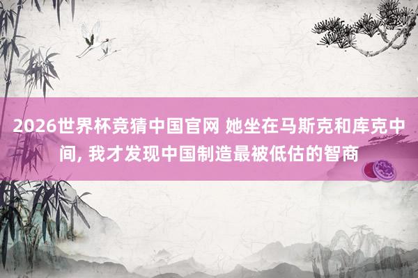2026世界杯竞猜中国官网 她坐在马斯克和库克中间, 我才发现中国制造最被低估的智商
