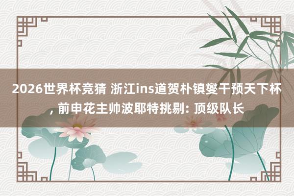 2026世界杯竞猜 浙江ins道贺朴镇燮干预天下杯, 前申花主帅波耶特挑剔: 顶级队长