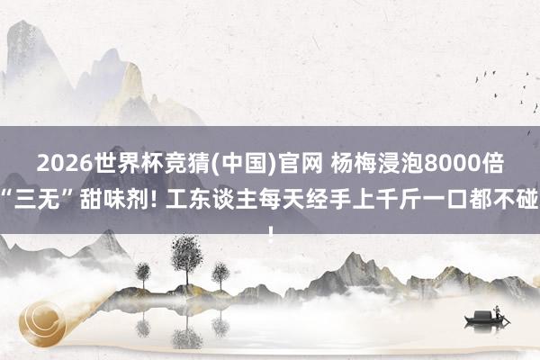 2026世界杯竞猜(中国)官网 杨梅浸泡8000倍“三无”甜味剂! 工东谈主每天经手上千斤一口都不碰!