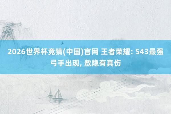 2026世界杯竞猜(中国)官网 王者荣耀: S43最强弓手出现, 敖隐有真伤