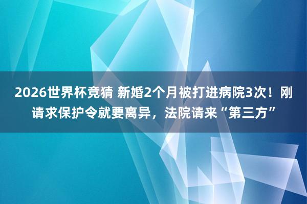 2026世界杯竞猜 新婚2个月被打进病院3次!刚请求保护令就要离异,法院请来“第三方”