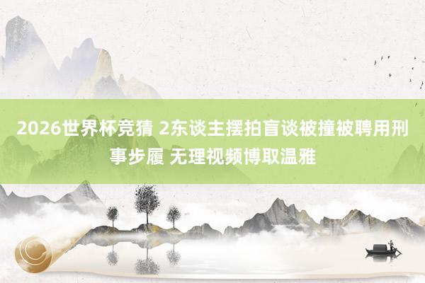 2026世界杯竞猜 2东谈主摆拍盲谈被撞被聘用刑事步履 无理视频博取温雅