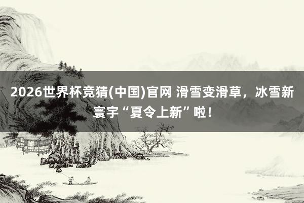 2026世界杯竞猜(中国)官网 滑雪变滑草,冰雪新寰宇“夏令上新”啦!