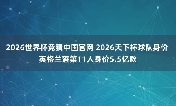 2026世界杯竞猜中国官网 2026天下杯球队身价 英格兰落第11人身价5.5亿欧