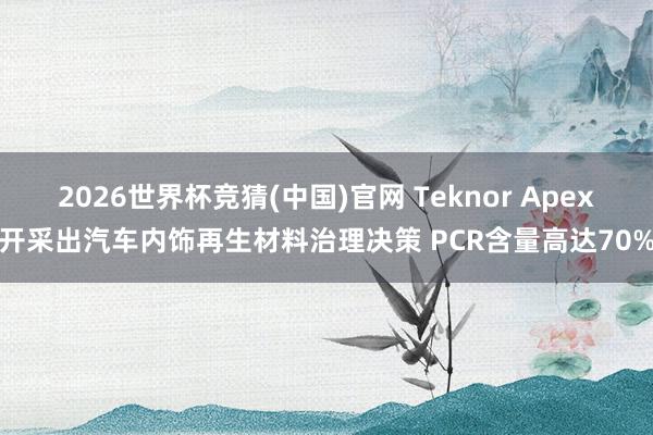 2026世界杯竞猜(中国)官网 Teknor Apex开采出汽车内饰再生材料治理决策 PCR含量高达70%