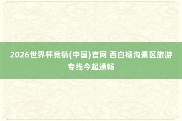 2026世界杯竞猜(中国)官网 西白杨沟景区旅游专线今起通畅