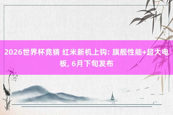2026世界杯竞猜 红米新机上钩: 旗舰性能+超大电板, 6月下旬发布