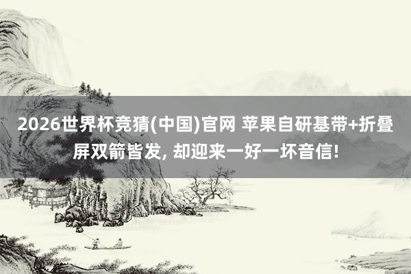2026世界杯竞猜(中国)官网 苹果自研基带+折叠屏双箭皆发, 却迎来一好一坏音信!
