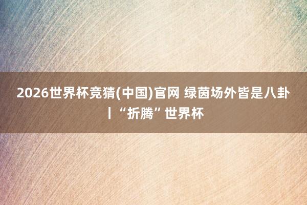 2026世界杯竞猜(中国)官网 绿茵场外皆是八卦丨“折腾”世界杯