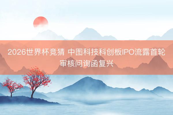 2026世界杯竞猜 中图科技科创板IPO流露首轮审核问询函复兴