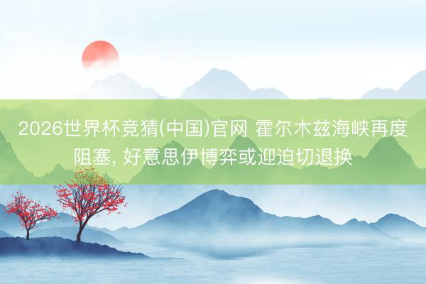 2026世界杯竞猜(中国)官网 霍尔木兹海峡再度阻塞, 好意思伊博弈或迎迫切退换