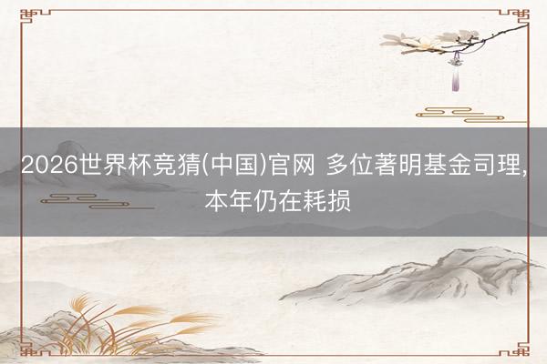 2026世界杯竞猜(中国)官网 多位著明基金司理, 本年仍在耗损