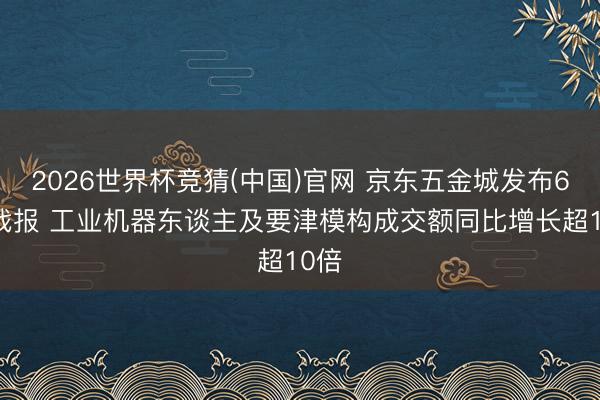 2026世界杯竞猜(中国)官网 京东五金城发布618战报 工业机器东谈主及要津模构成交额同比增长超10倍